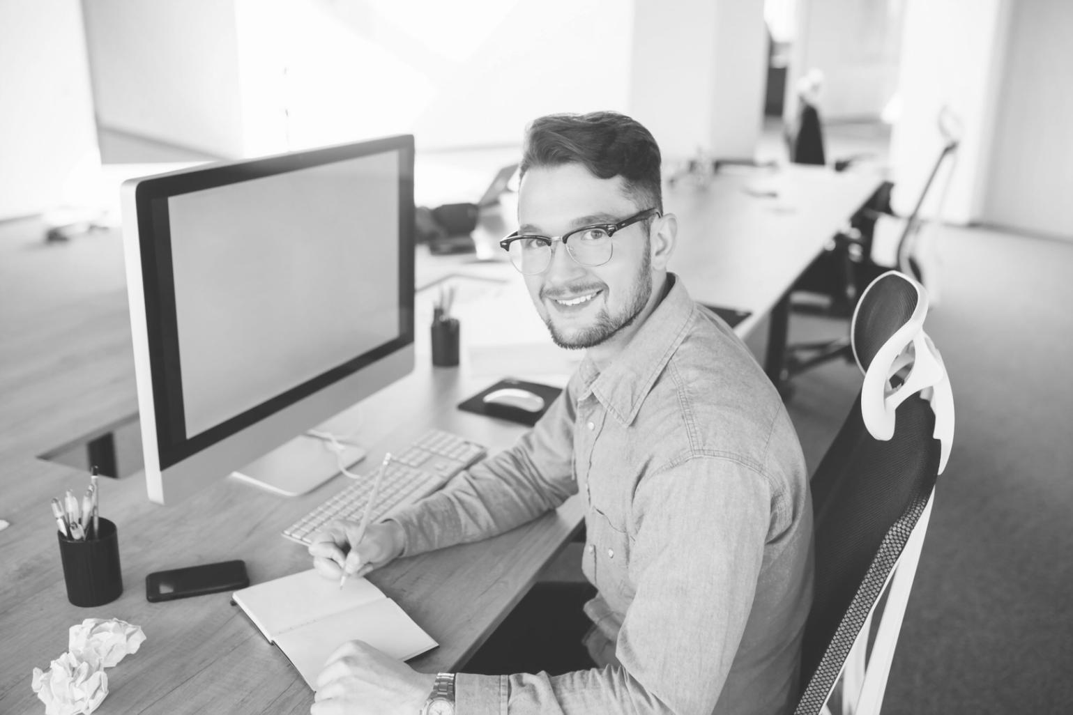 Collaborative workspace showing sustainable technology implementation planning